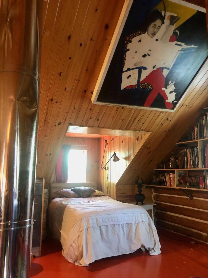 Chalet En Bois Rond Mauricie Saint-Alexis-des-Monts Luaran gambar