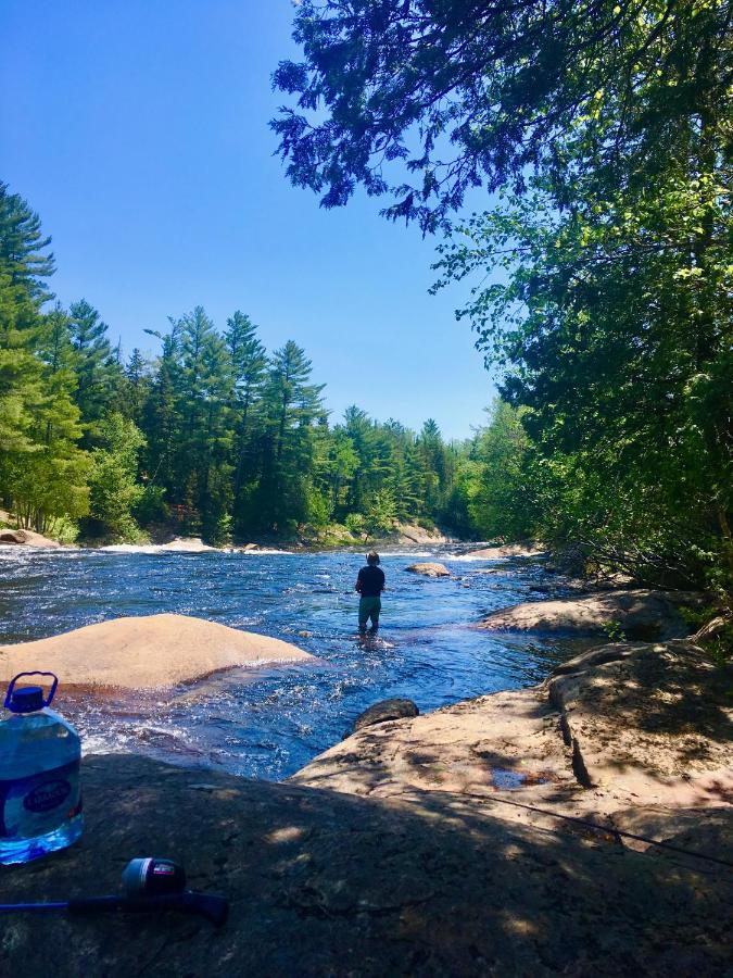 Chalet En Bois Rond Mauricie Saint-Alexis-des-Monts Luaran gambar
